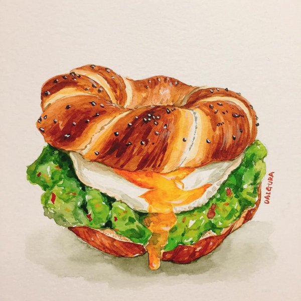 Бутерброд акварелью