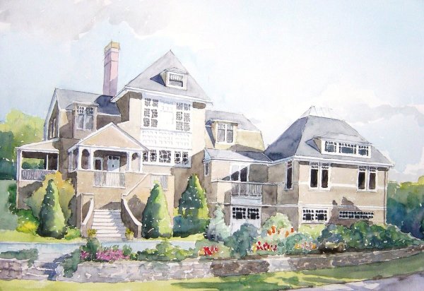 Акварельные домики