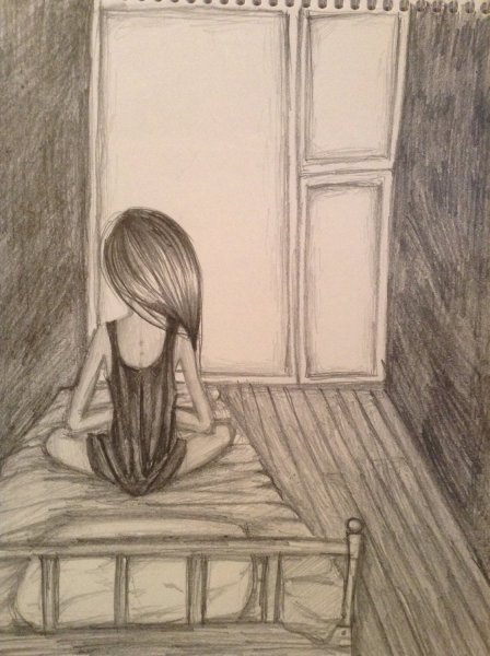 Рисунки простым карандашом грустные