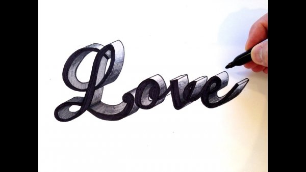 Рисунки карандашом надписи