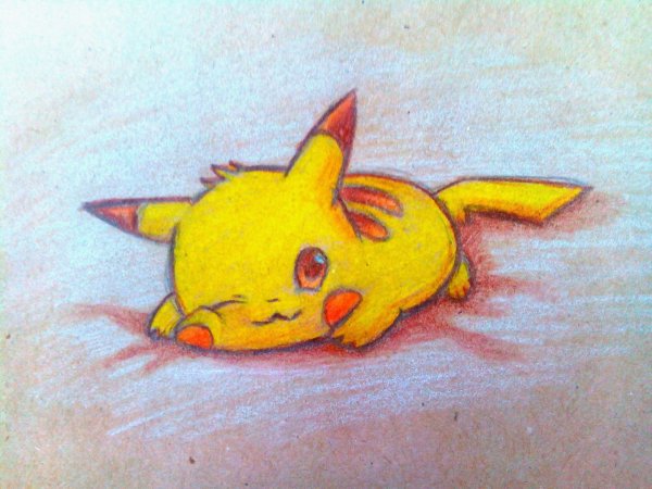 Пикачу карандашом