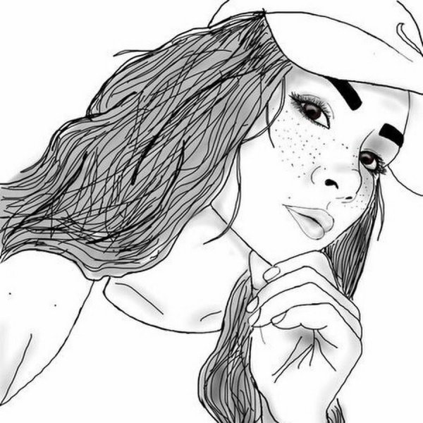 Рисунки девушек карандашом в стиле арт