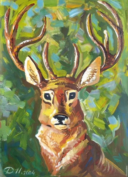 Животные гуашью