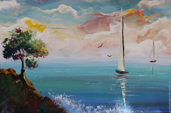 Картины гуашью пейзажи