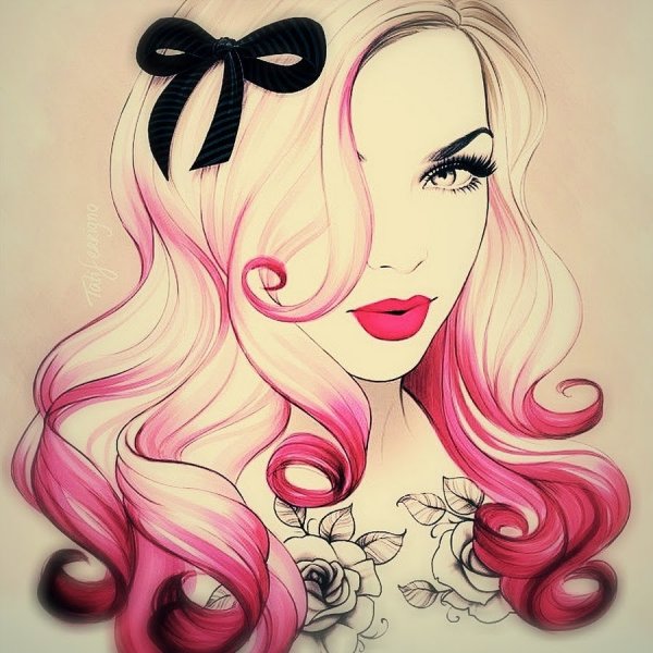 Красивые нарисованные девушки