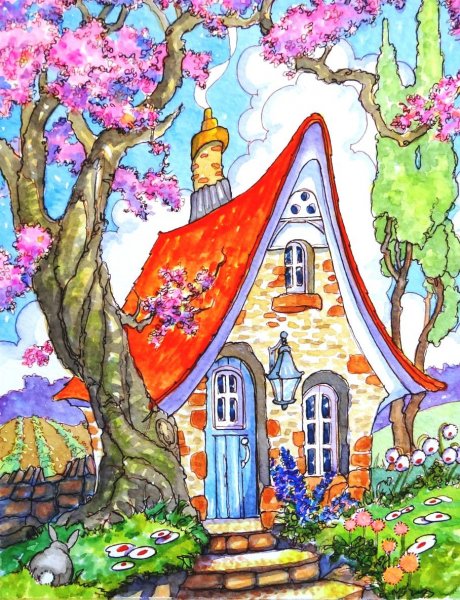 Сказочные домики рисование