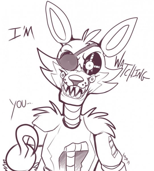 Фокси из Фредди раскраска