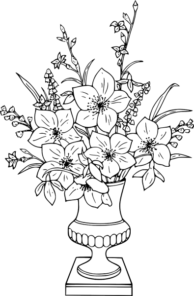 Букет раскраска для детей