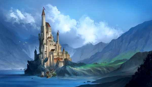 Фэнтези пейзажи замки