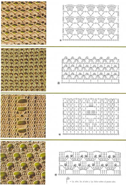 Вертикальный Ажур крючком схемы