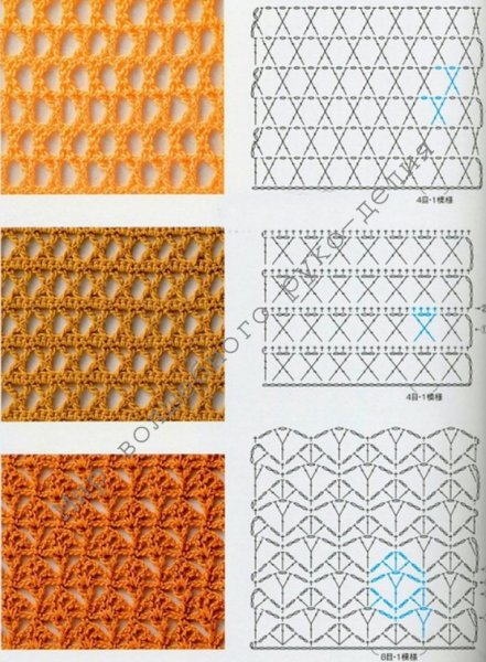 Узоры крючком схемы