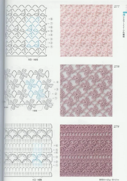 Простые узоры крючком со схемами для начинающих