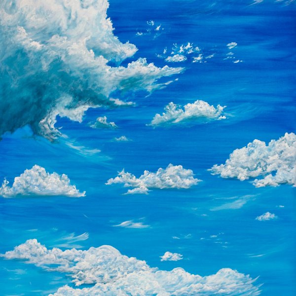 Красивое голубое небо с облаками