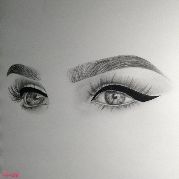 Рисование глаз и бровей