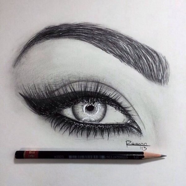 Рисование глаз и бровей