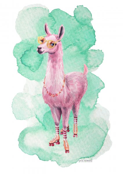 Лама альпака арт