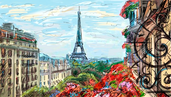 Скетчинг Париж