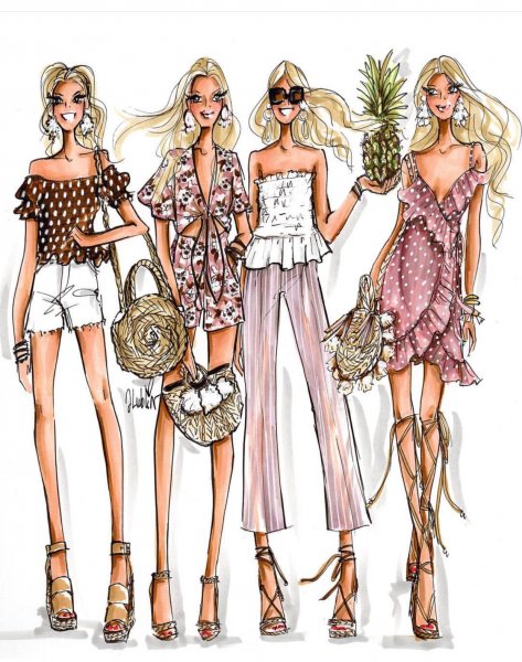 Наброски одежды модельеров