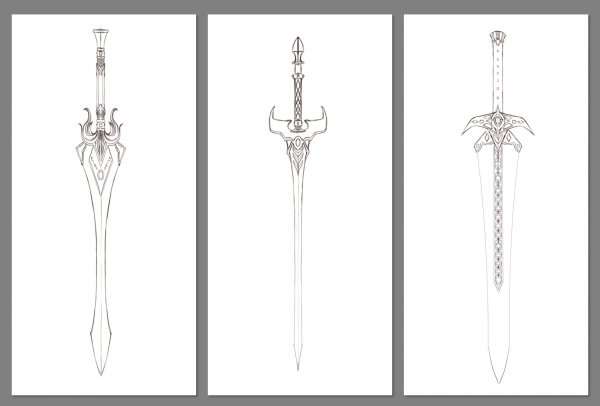 Поэтапное рисование клинка