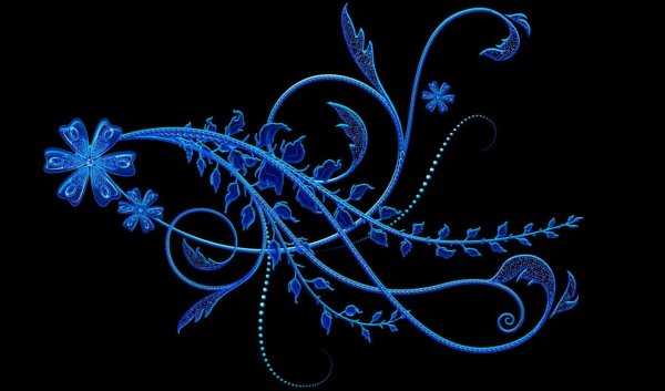 Черный фон с узорами