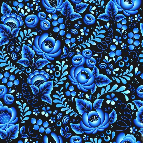 Хохлома синяя