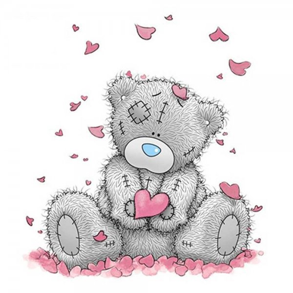 Мишка Тедди с сердечком рисунок