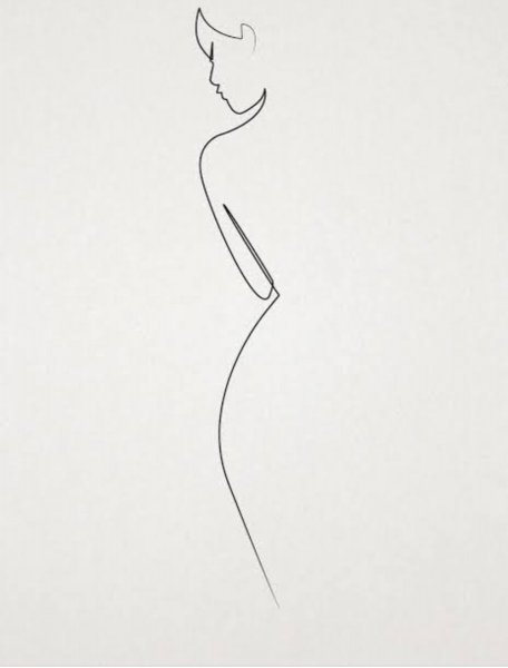 Девушка одной линией