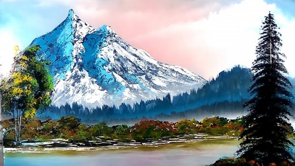 Красивые пейзажи гуашью горы