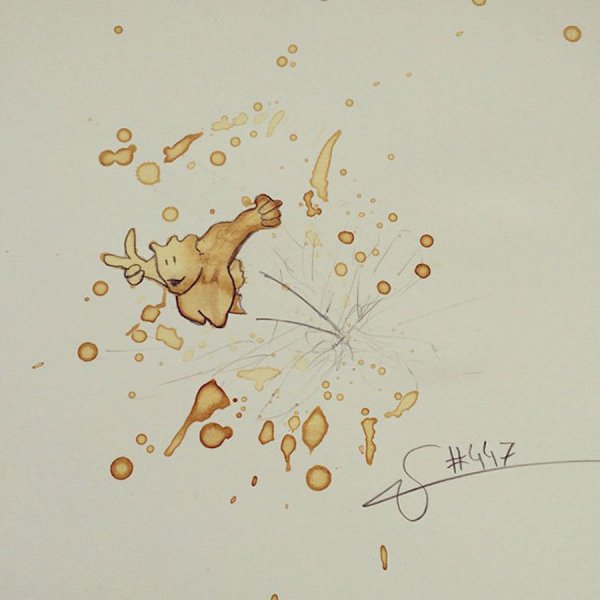 Рисование из кофейного пятна