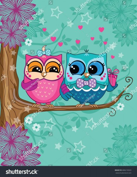 Совушки на ветке