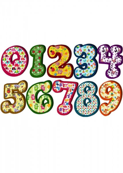 Красивые разноцветные цифры