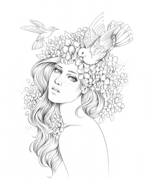 Раскраски антистресс девушки