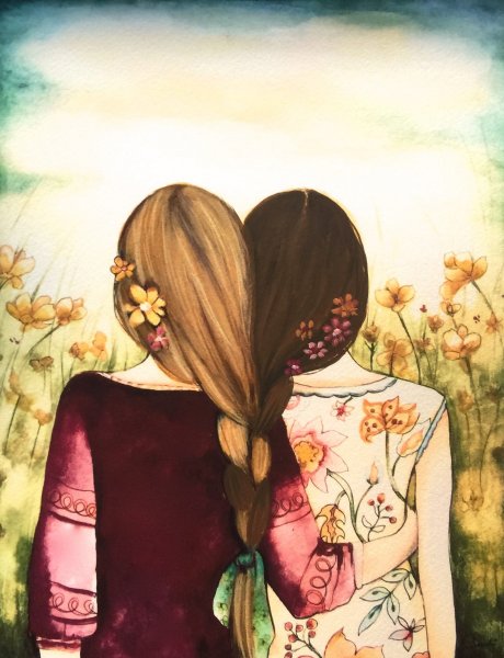Две сестры иллюстрация