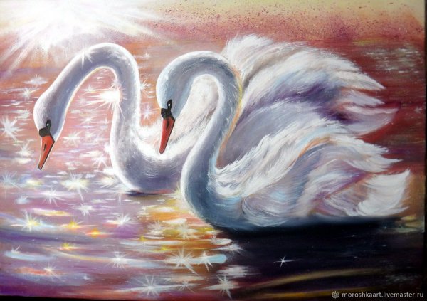 Лебедь рисунок красивый