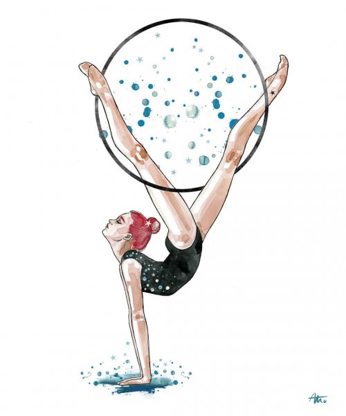 Открытка с гимнасткой