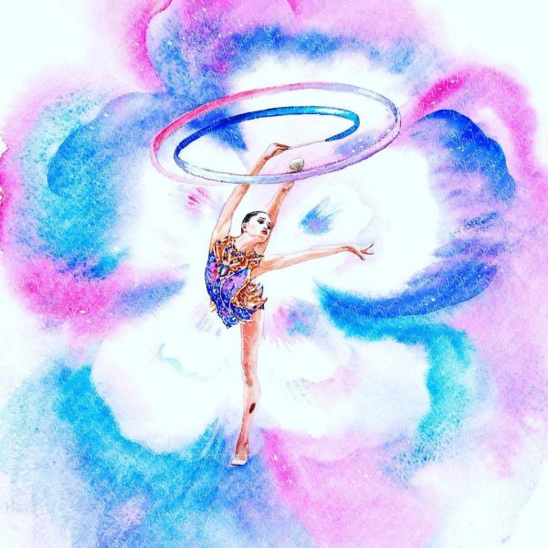 Картина красками гимнастка