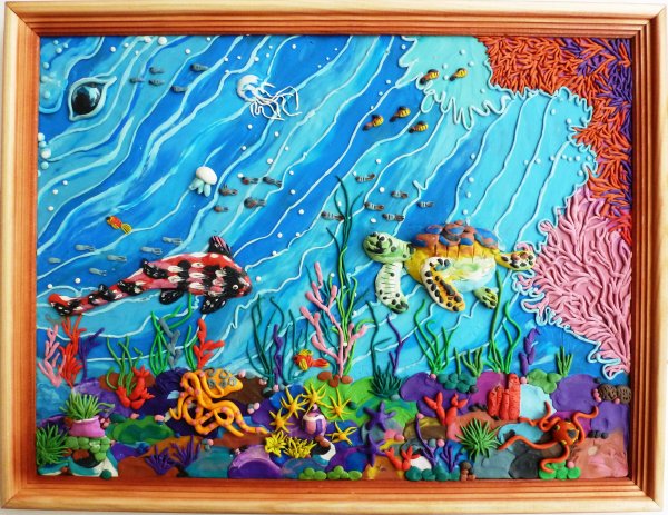 Пластилинография Морское царство аквариум