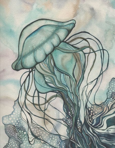 Медуза гуашью