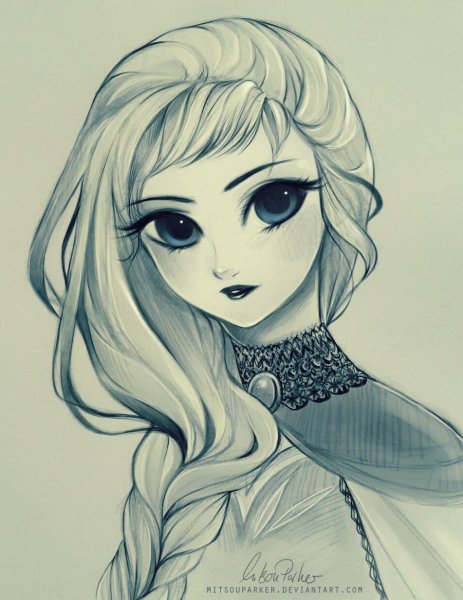 Эльза для срисовки