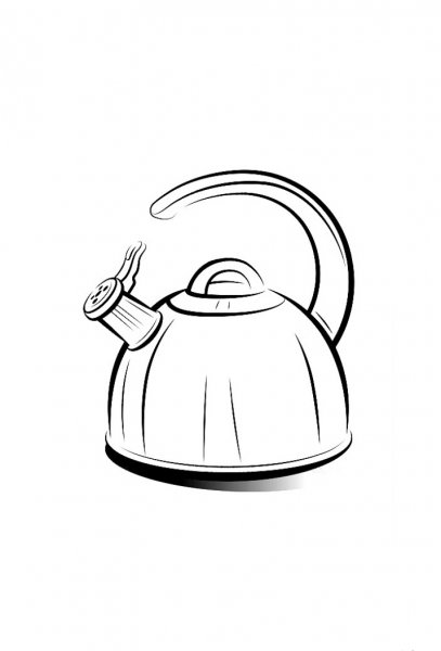 Раскраска посуда чайник
