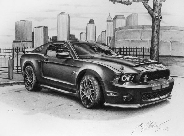 Ford Mustang Shelby gt500 рисунки