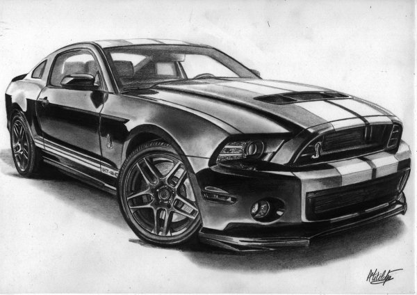 Форд Мустанг gt 500 рисунок