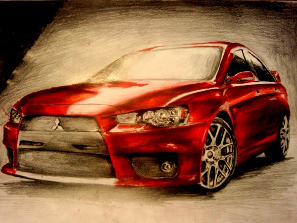 Mitsubishi Lancer Evolution x нарисованный