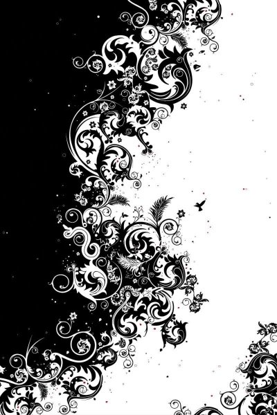 Черные узоры на белом фоне