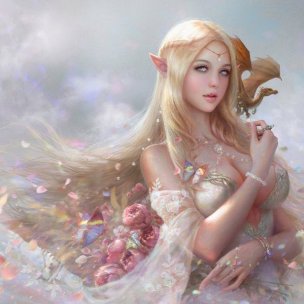 Эльфийка с зелеными глазами