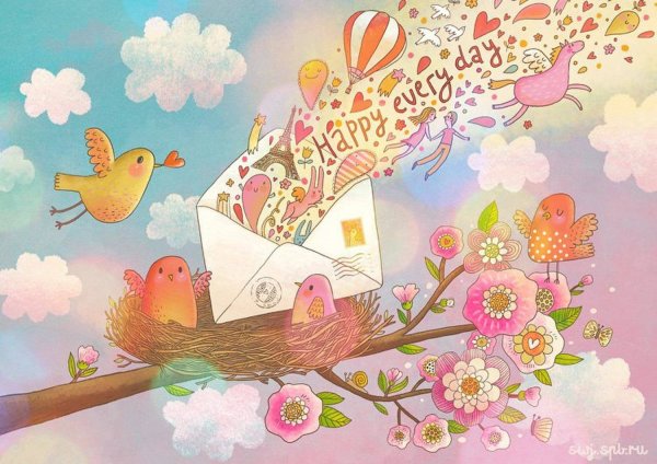 Милые весенние иллюстрации