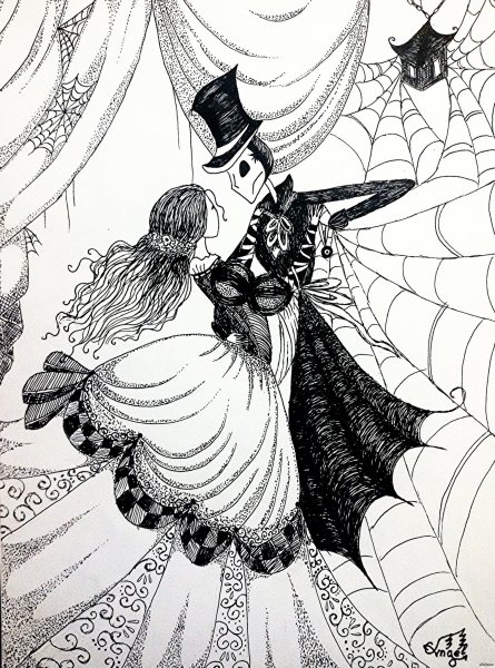 Рисунки чёрной ручкой