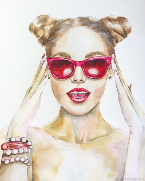 Очки акварель