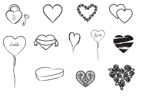 Раскраски милые сердечки