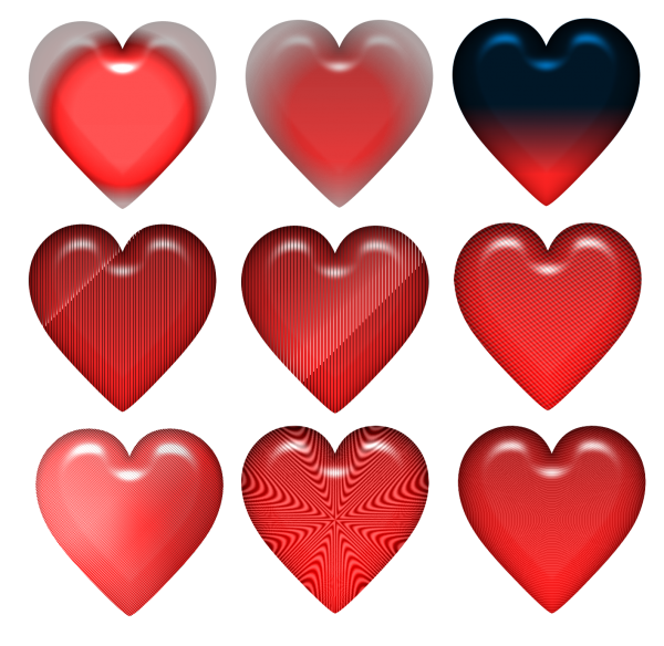 Маленькие сердечки черно белые